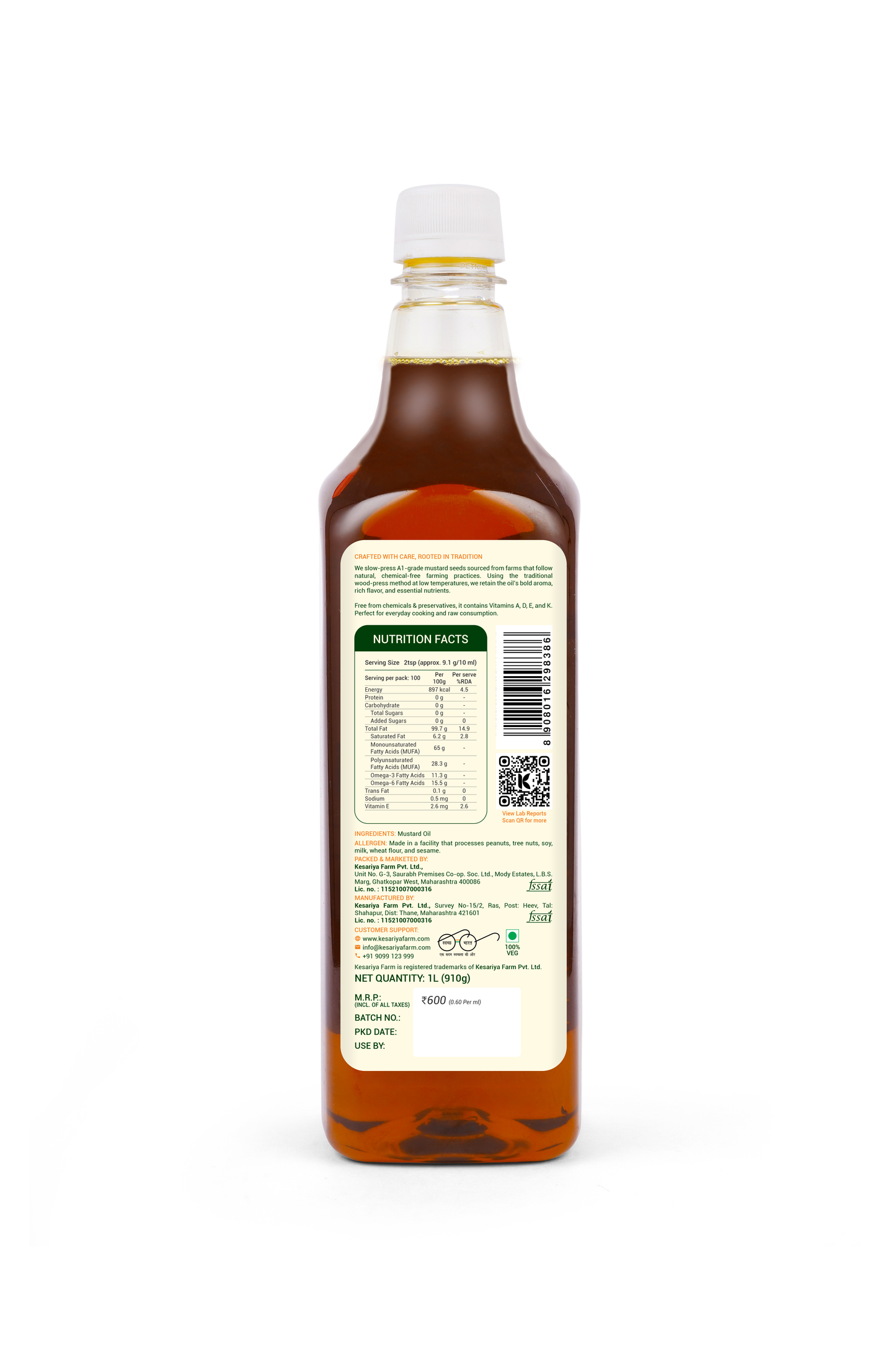 Cold Pressed Mustard Oil 1 Liter